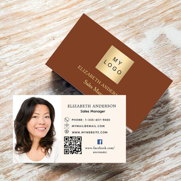 Rust brown beige logo photo Qr code social media