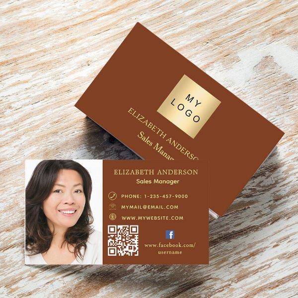 Rust brown logo photo Qr code social media