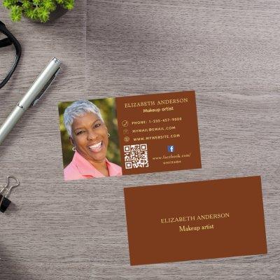 Rust brown photo Qr code social Facebook icon