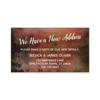 Rust Grunge We Have a New Address Handout Cards