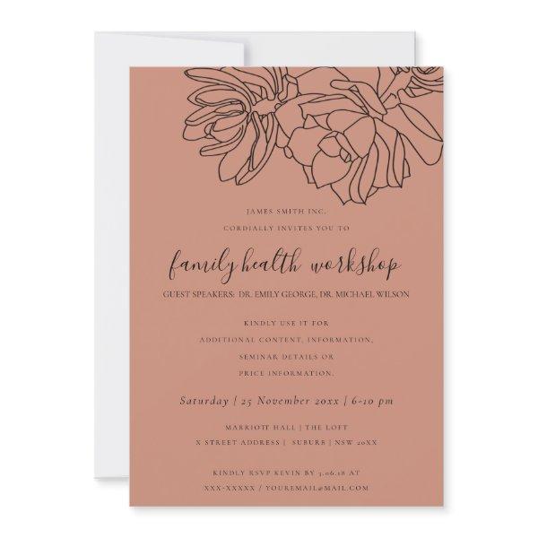 RUST ORANGE DESERT CACTI SUCCULENT WORKSHOP EVENT INVITATION