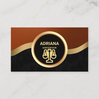 Rust Orange Gold Lawyer Justice Scale Attorney