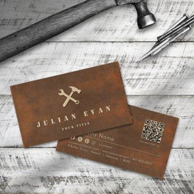 Rusted Iron Steel Hammer Wrench Icon Handyman