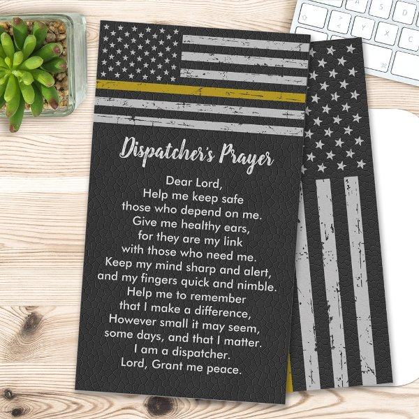 Rustic 911 Dispatcher Prayer Thin Gold Line