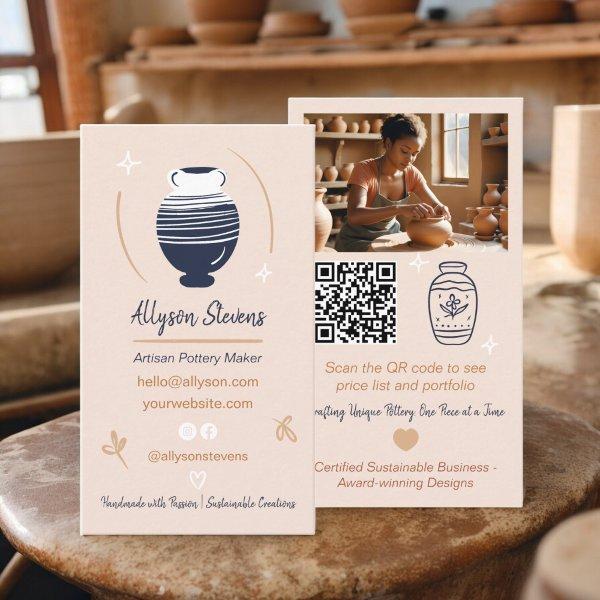 Rustic Artisan Pottery Maker Crafts photo qr code