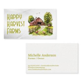 Rustic Barn and Livestock on Farm