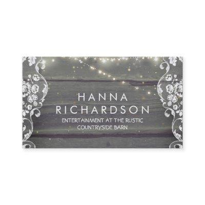 Rustic Barn Wood Lace and String Lights