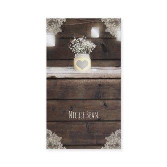 Rustic Barn Wood, Lace & Mason Jars Southern Charm