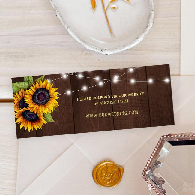 Rustic barn wood sunflowers wedding website RSVP Mini