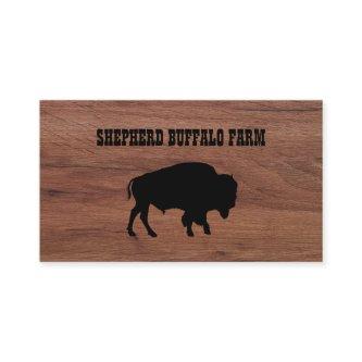 Rustic Bison Buffalo Service Wood