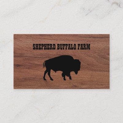 Rustic Bison Buffalo Service Wood
