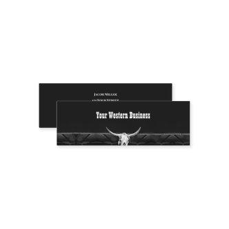 Rustic Black And White Country Western Bull Skull Mini