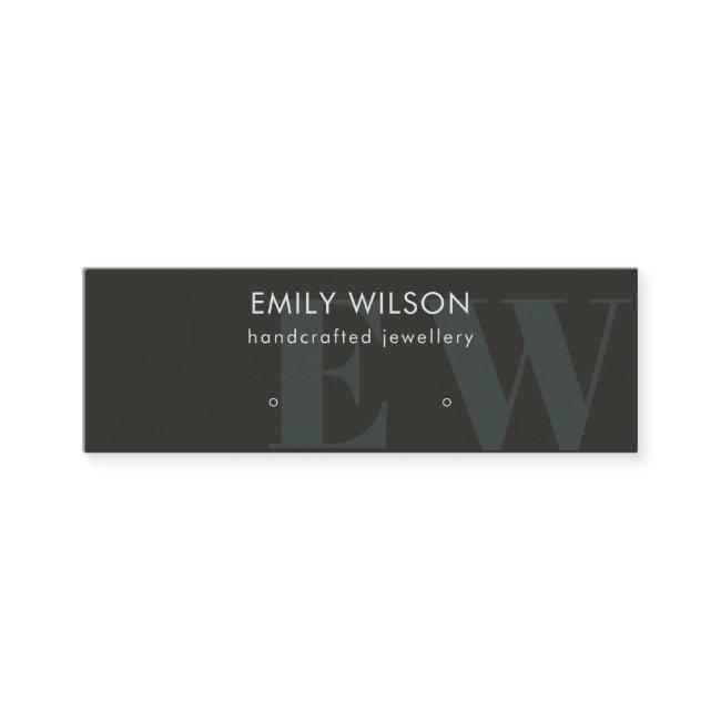 Rustic Black Monogram Stud Earring Display Mini