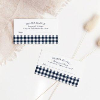 Rustic Blue Plaid Baby Shower Diaper Raffle