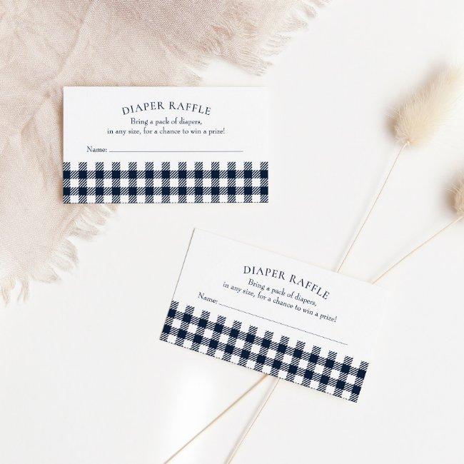 Rustic Blue Plaid Baby Shower Diaper Raffle