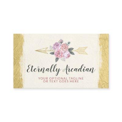 Rustic Bohemian Floral Arrows Gold Boho Social
