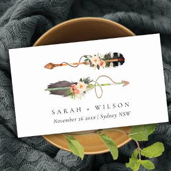 Rustic Boho Feather Floral Arrow Wedding Website