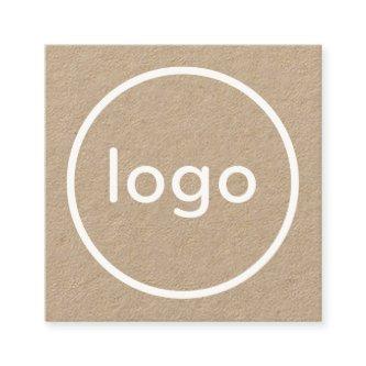 Rustic brown kraft paper add your logo handmade square