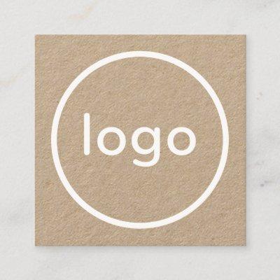 Rustic brown kraft paper add your logo handmade square