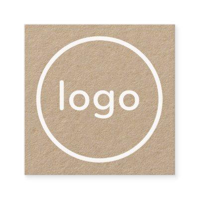 Rustic brown kraft paper add your logo handmade square