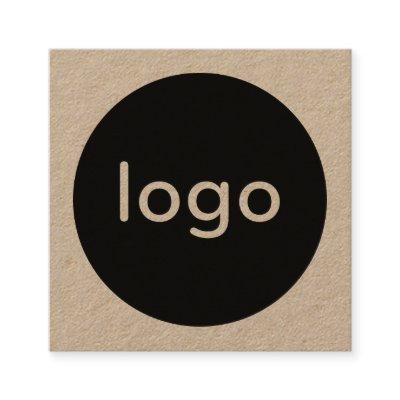 Rustic brown kraft paper add your logo handmade square