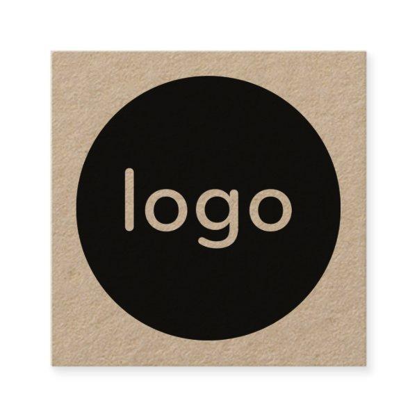 Rustic brown kraft paper add your logo handmade square