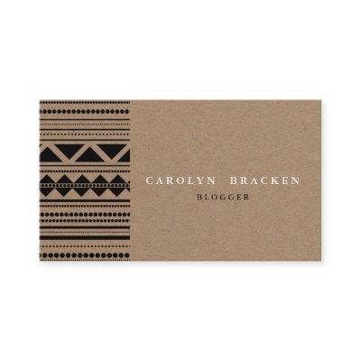 Rustic Brown Kraft Paper Tribal Aztec Pattern