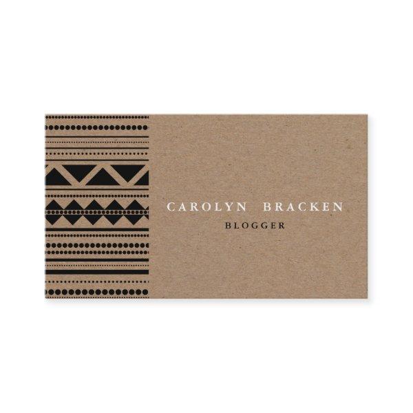 Rustic Brown Kraft Paper Tribal Aztec Pattern