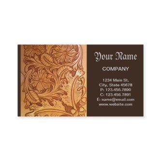 Rustic brown western country tooled leather