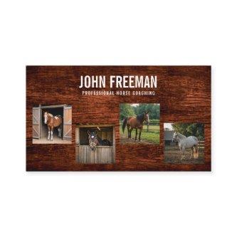 Rustic Brown Wood Horse Photo Equestrian