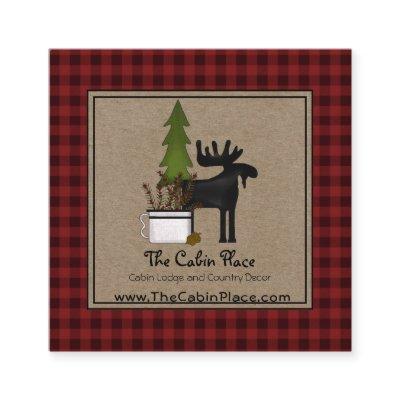 Rustic Buffalo Plaid Cabin Lodge Style  Square Bus Square