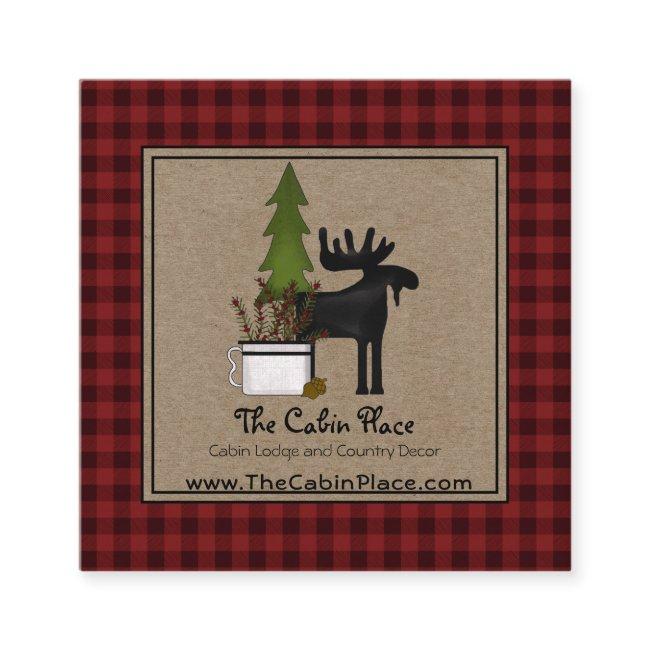 Rustic Buffalo Plaid Cabin Lodge Style Square Bus Square