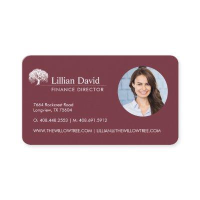 Rustic Burgundy & White Willow Tree Logo Photo