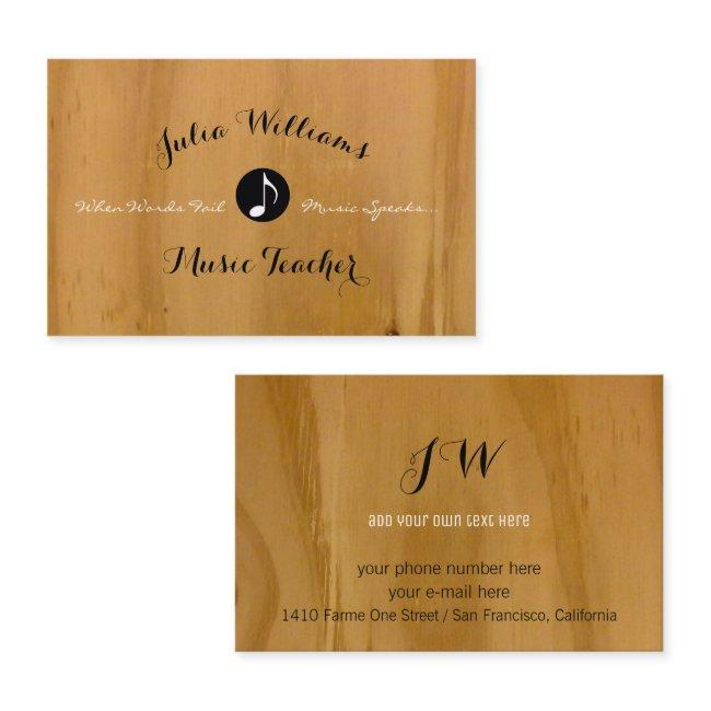 Rustic with musical note on wood