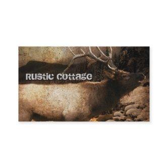 Rustic cabin cottage forest mountain bull elk