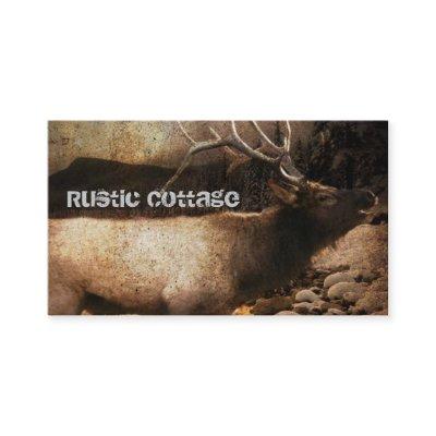 Rustic cabin cottage forest mountain bull elk