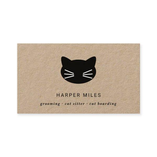Rustic cat logo cat sitter