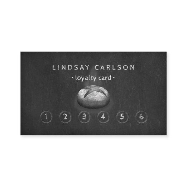 Rustic chalkboard bakery loyalty card