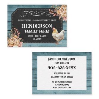 Rustic Chalkboard Blue Wood Chicken Farm