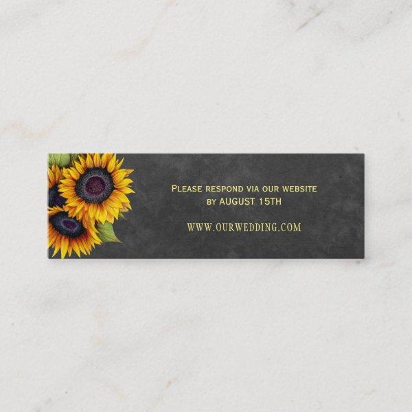 Rustic chalkboard sunflowers wedding website RSVP Mini