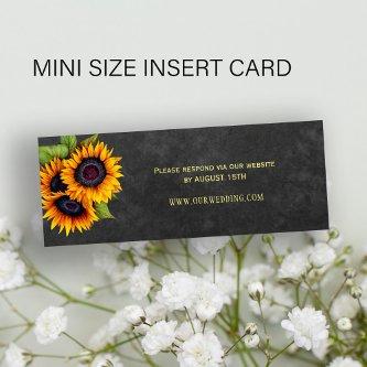 Rustic chalkboard sunflowers wedding website RSVP Mini
