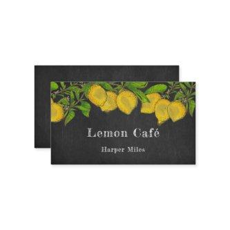 Rustic chalkboard watercolor lemons