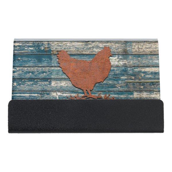 Rustic Chicken (Rusty) Desk  Holder