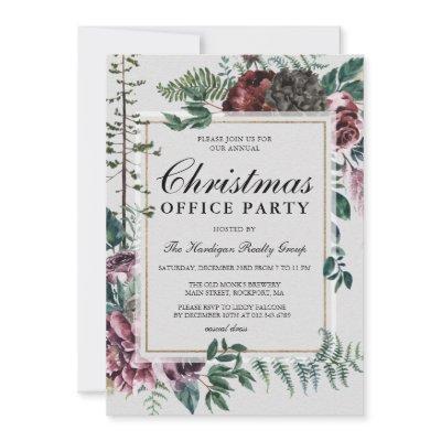 Rustic Christmas Country Botanical Corporate Invit Invitation