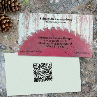 Rustic Circular Saw Wood Craftsman QR Code