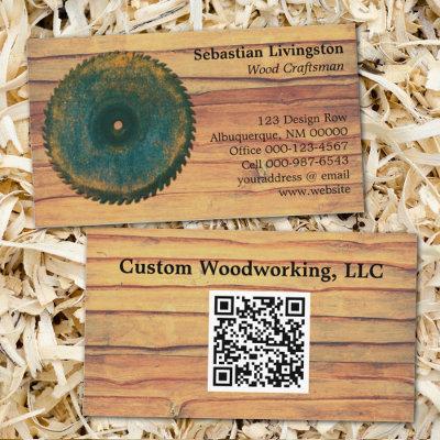 Rustic Circular Saw Woodworking Profession QR Code