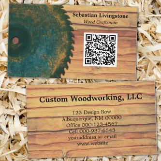 Rustic Circular Saw Woodworking Profession QR Code