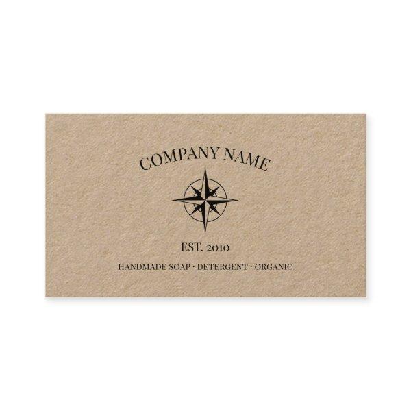 Rustic compass rose logo kraft