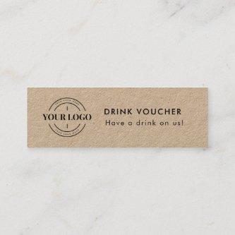 Rustic Corporate Event Logo Drink Voucher Ticket