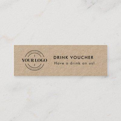 Rustic Corporate Event Logo Drink Voucher Ticket